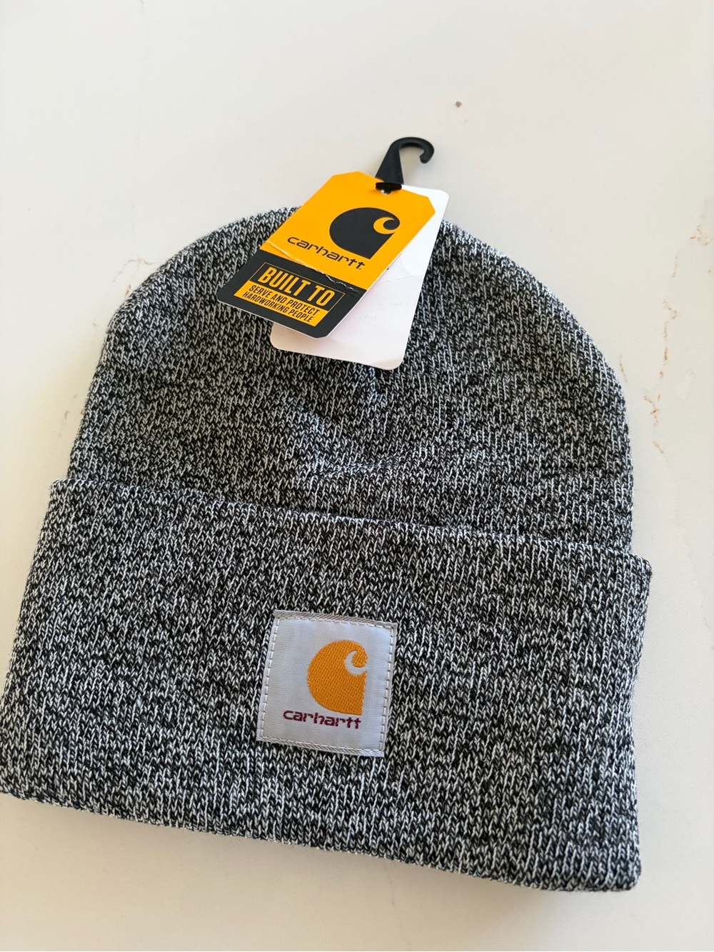 Carhartt Gray and Black Heather Knit Beanie